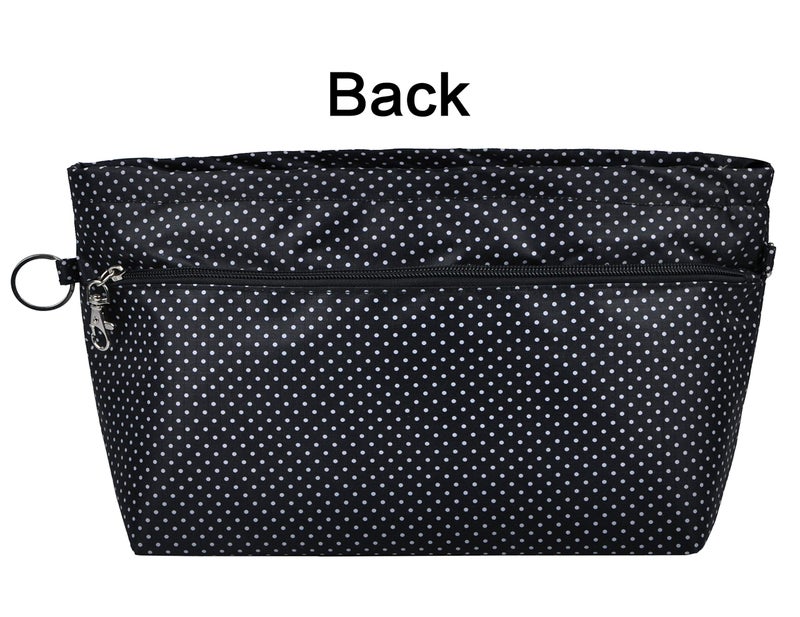 Vercord Purse Organizer Insert Bag Tote Handbags Pocketbook Inserts Organizers Zipper 11 Pockets Black Dot Medium - Image 5